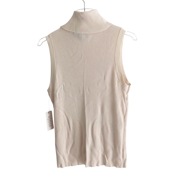 Eloquii Turtleneck Layering Ribbed Knit Cream Sweater Sleeveless Size 18/20 - Picture 2 of 11